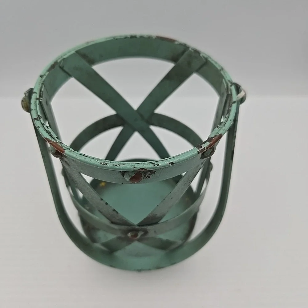 Drum‎ Style Metal Candle Holder Rustic